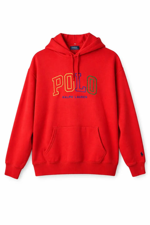 Polo Ralph Lauren Men's Red Logo Embroidered Fleece Lined Hoodie | Polo Ralph Lauren In Lebanon