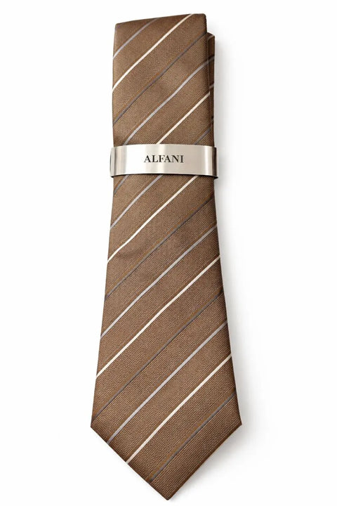 Alfani  Men's TAUPE Belwood Slim Stripe Tie  | Alfani In Lebanon