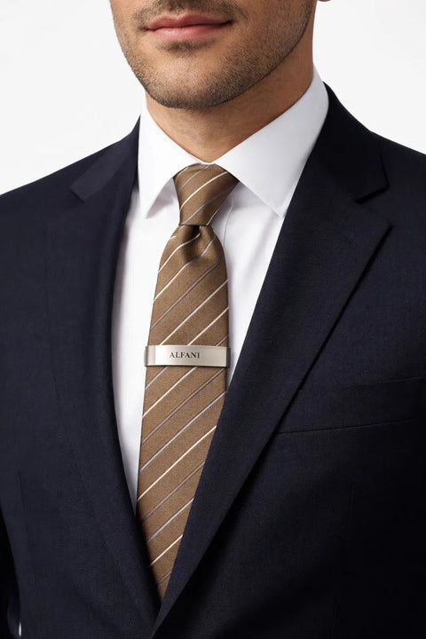 Alfani  Men's TAUPE Belwood Slim Stripe Tie  | Alfani In Lebanon
