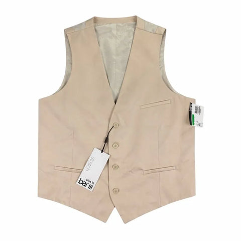 Bar III Men's Beige Stretch Cotton Solid Suit Vest | Bar III In Lebanon