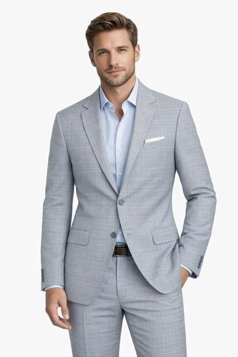 Alfani Men's Light Blue Slim Fit Stretch Plaid Suit Blazer | Alfani In Lebanon