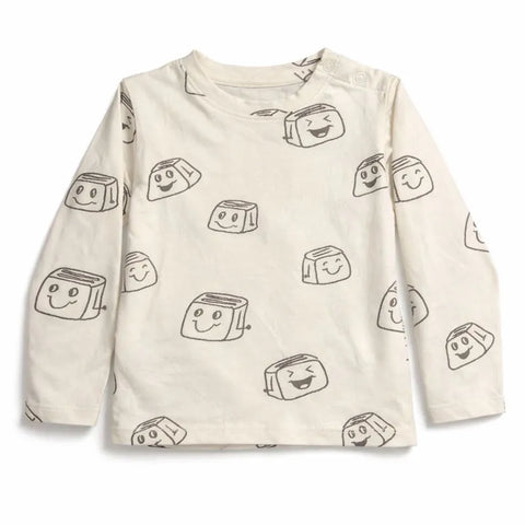 Reserved Baby Boy's Beige Long Sleeve Blouse With A Print | Reserved In Lebanon