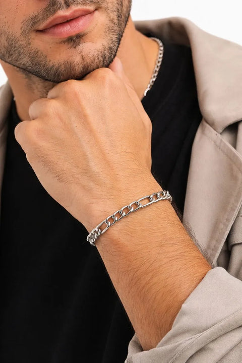 SD Men's Sterling Silver Figaro Link Bracelet | SD In Lebanon
