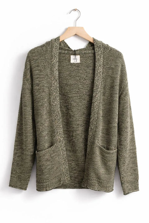 Rebel Refined Men's Olive Green Hooded Cardigan | Rebel In Lebanon