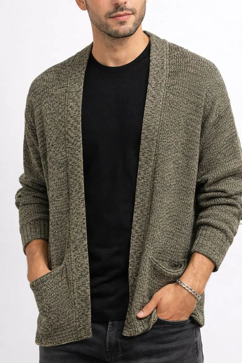 Rebel Refined Men's Olive Green Hooded Cardigan | Rebel In Lebanon