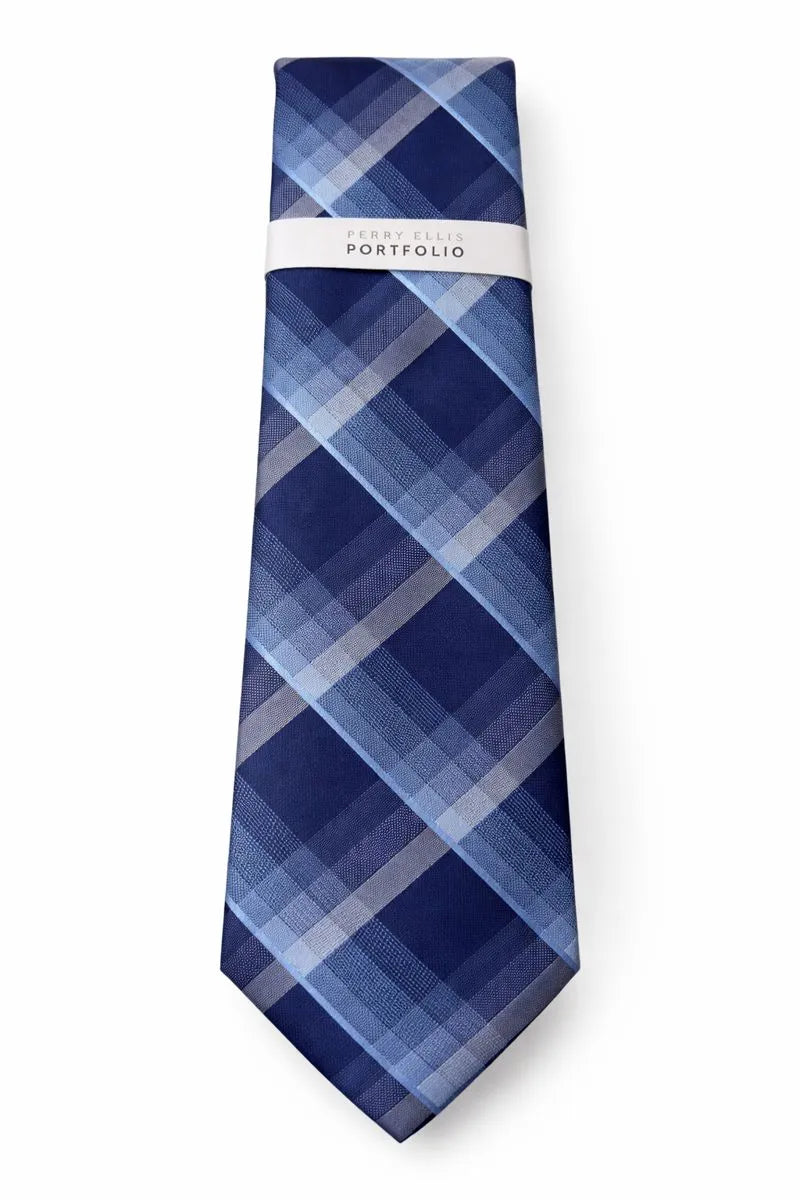 Perry Ellis Portfolio Men's Navy Cormick Plaid Tie | Perry Ellis Portfolio In Lebanon