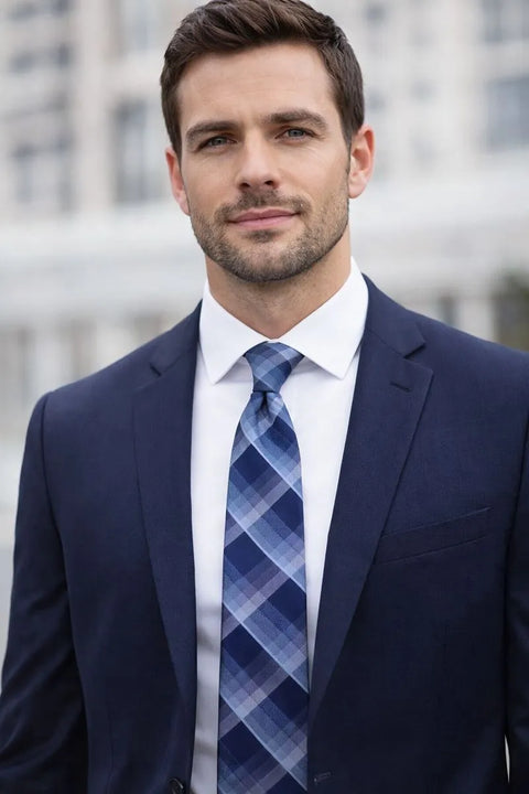 Perry Ellis Portfolio Men's Navy Cormick Plaid Tie | Perry Ellis Portfolio In Lebanon