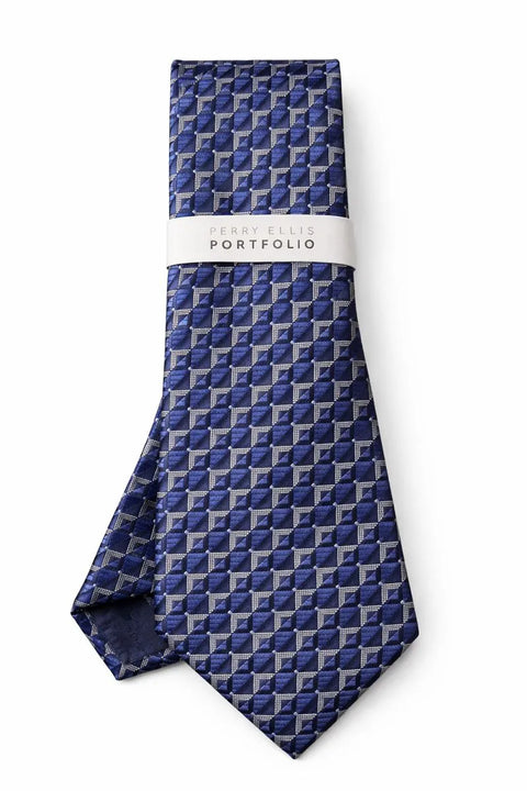 Perry Ellis Portfolio Men's Navy Keeve Geo-Pattern Tie | Perry Ellis Portfolio  In Lebanon