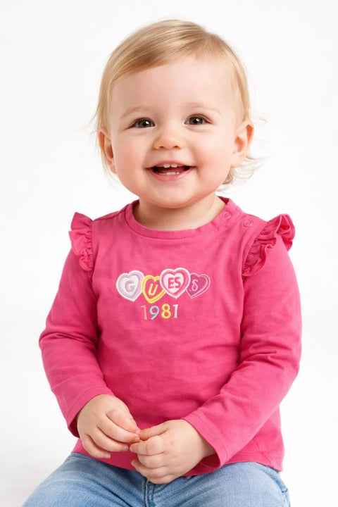 Guess Baby Girl's Pink Blouse | Guess In Lebanon