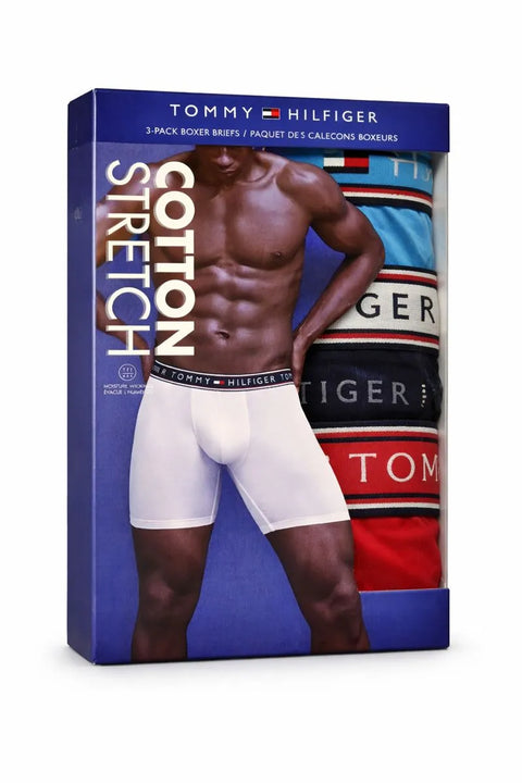 Tommy Hilfiger Men's Multicolor 3-Pack Stretch Cotton Boxer Briefs | Tommy Hilfiger In Lebanon