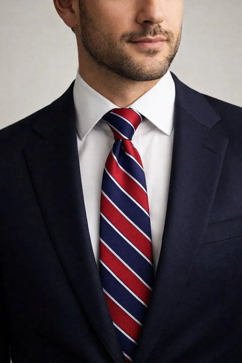 Lauren Ralph Lauren Men's Burgundy and Navy Striped Tie | Lauren Ralph Lauren In Lebanon