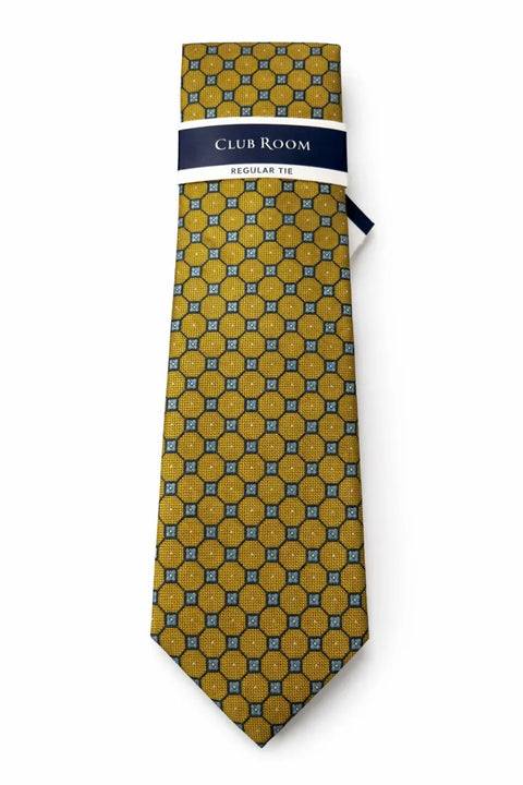 Club Room Men's Yellow Orme Geometric Classic Tie | Club Room In Lebanon