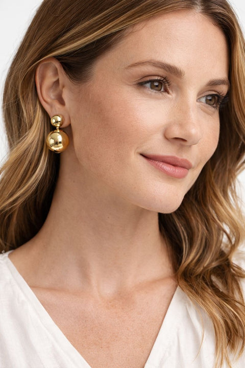 On 34th Women's Gold-Tone Half Full Sphere Earrings | On 34th In Lebanon