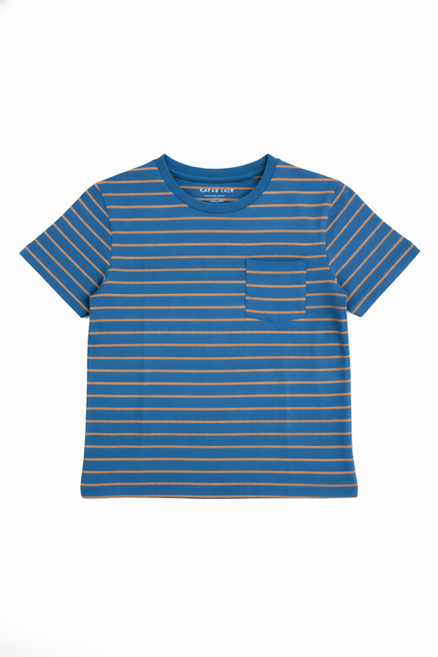 Cat & Jack Boys' Blue and Orange Striped Pocket T-Shirt | Cat & Jack in Lebanon
