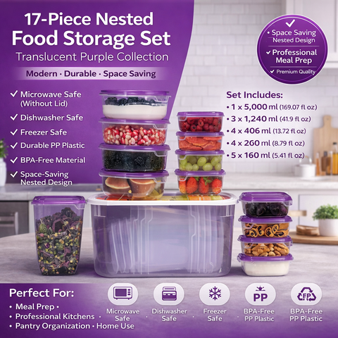 Cozzoni  Kitchen & Home Purple 17-Piece Tera Box Storage Set | Cozzoni  in Lebanon
