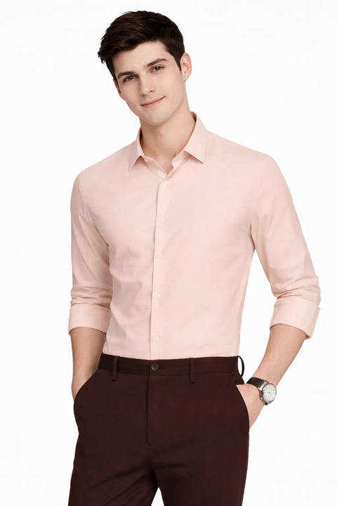 Calvin Klein Men's Light Pink Slim Fit Stretch Shirt | Calvin Klein In Lebanon