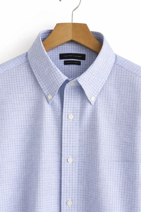 Tommy Hilfiger Men's Blue & White Checkered Dress Shirt Regular Fit Stretch Shirt | Tommy Hilfiger In Lebanon
