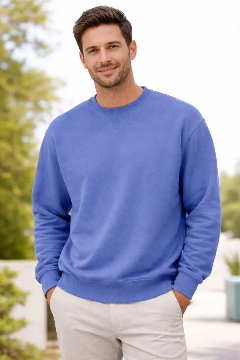 ComfortWash By Hanes Men's Washed Blue Crewneck Sweatshirt | Hanes In Lebanon