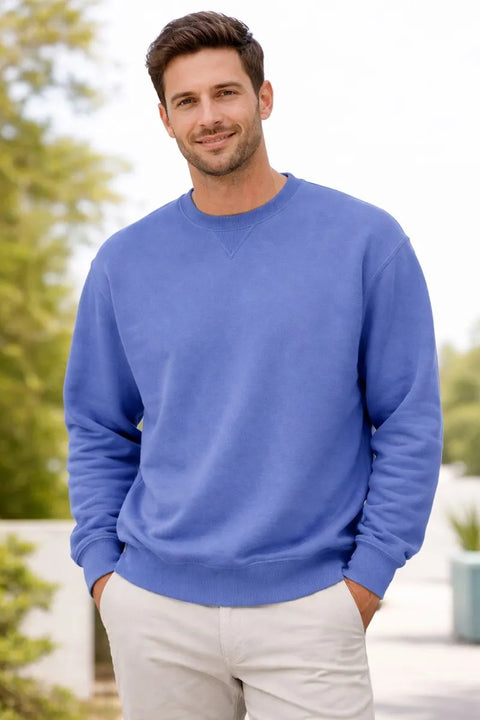 ComfortWash By Hanes Men's Washed Blue Crewneck Sweatshirt | Hanes In Lebanon