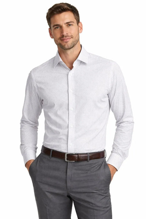 Alfani Men's White Long Sleeve Geo Bright Shirt | Alfani In Lebanon