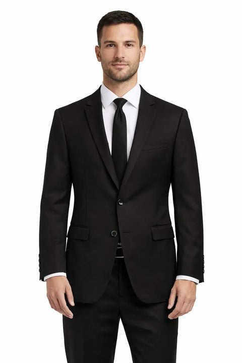 Bar III Men's Black Slim Fit Blazer Black Solid 2 Button Wool | Bar III  in Lebanon
