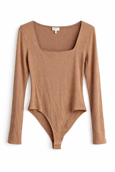 Self Esteem Women's Summer Tan Square-Neck Bodysuit | Self Esteem In Lebanon