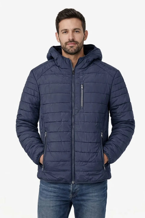 Spire By Galaxy Men's Navy Sherpa Lined Hooded Puffer Jacket | Spire By Galaxy In Lebanon