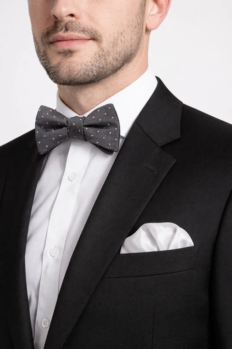 Alfani Men's Silver/White Utopia Dot-Print Bow Tie & Pocket Square Set| Alfani in Lebanon