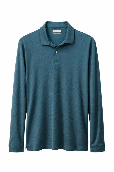 PGA Tour Men's Dark Green Mini Jacquard Golf Polo Neck Blouse | PGA Tour In Lebanon