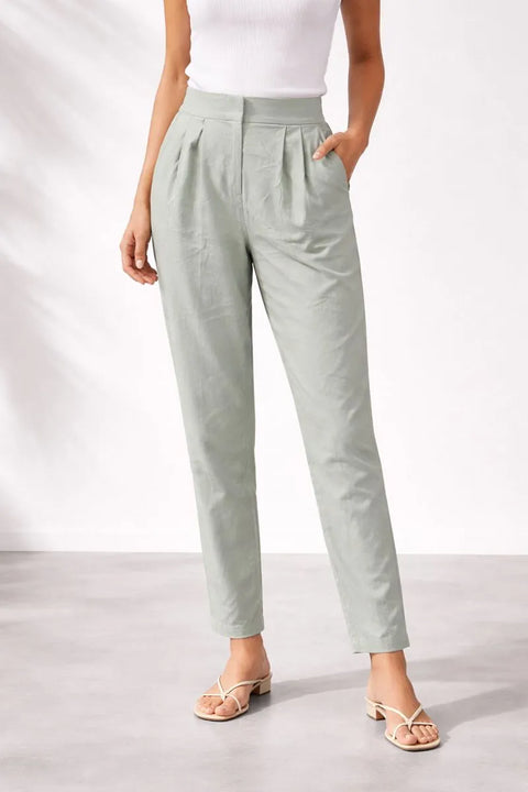 Donna Karan Women's Mint Green Wide Leg Pants | Donna Karan In Lebanon