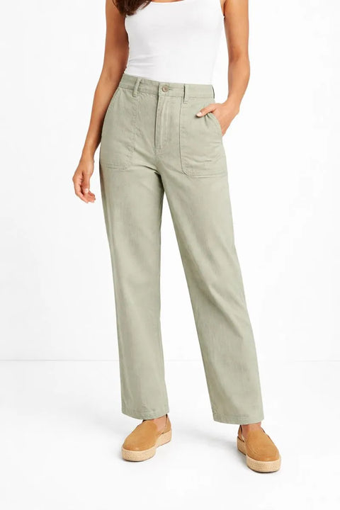 Knox Rose Women's Green Restful Straight Leg Pants  | Knox Rose In Lebanon