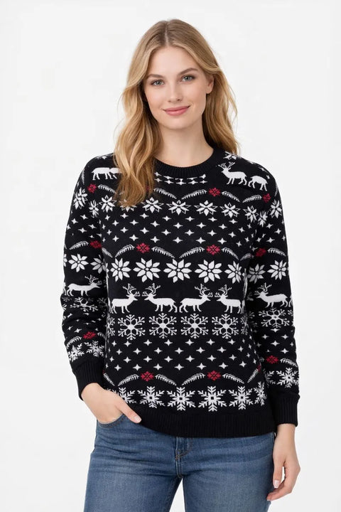 Dedoles Women's Black & White Christmas Sweater | Dedoles In Lebanon