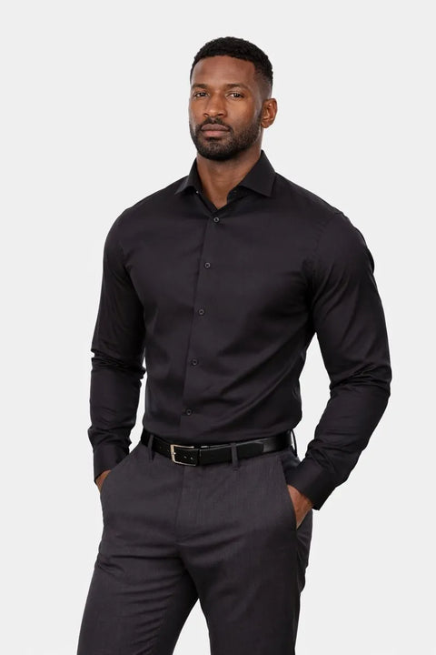 Calvin Klein Men's Black Slim Fit Non Iron Stretch Dress Shirt | Calvin Klein In Lebanon