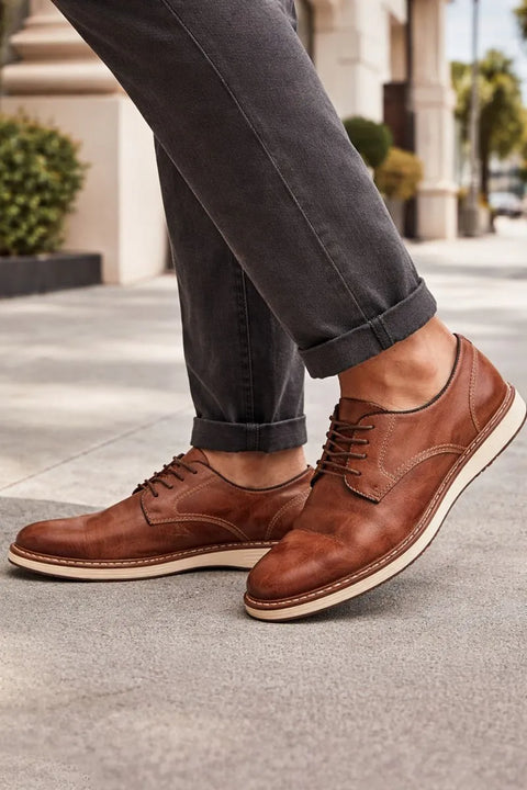 Steve Madden Men's Brown Lace Up P-Jansen Cognac Casual Shoes |Steve Madden In Lebanon