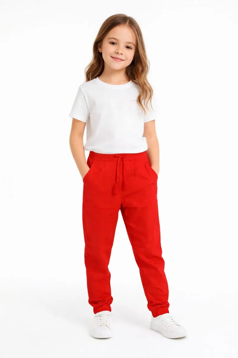 Teens By Chg Girl's Red Light Weight Side Zip Pants | Teens By Chg In Lebanon