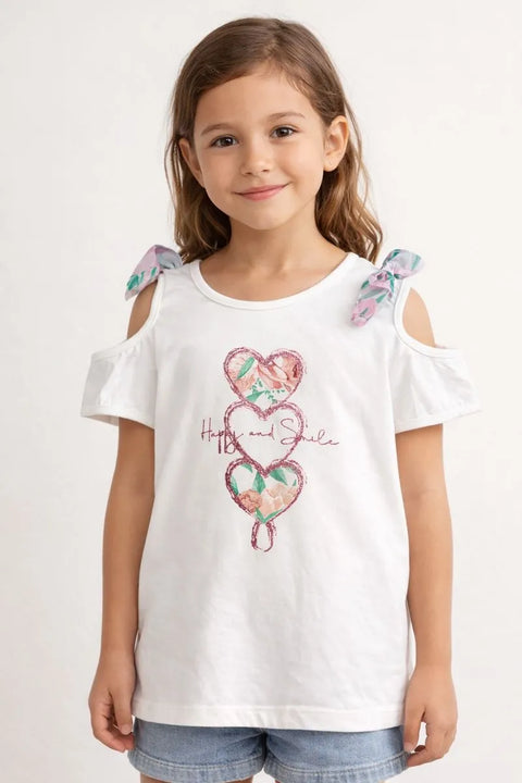 Ativo Girl's White Printed Blouse | Ativo In Lebanon