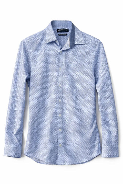 Nick Graham Men's Light Blue Slim Fit Stretch Performance Dress Shirt | Nick Graham In Lebanon