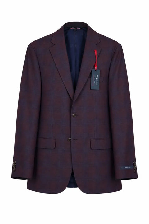Tommy Hilfiger Men's Burgundy & Navy Modern-Fit Check Blazer |Tommy Hilfiger In Lebanon