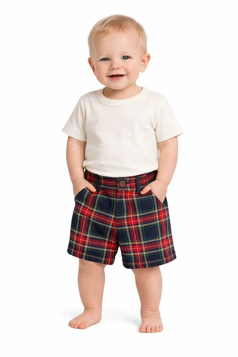 Ativo Baby Boy's Navy Blue tartan Short | Ativo in Lebanon