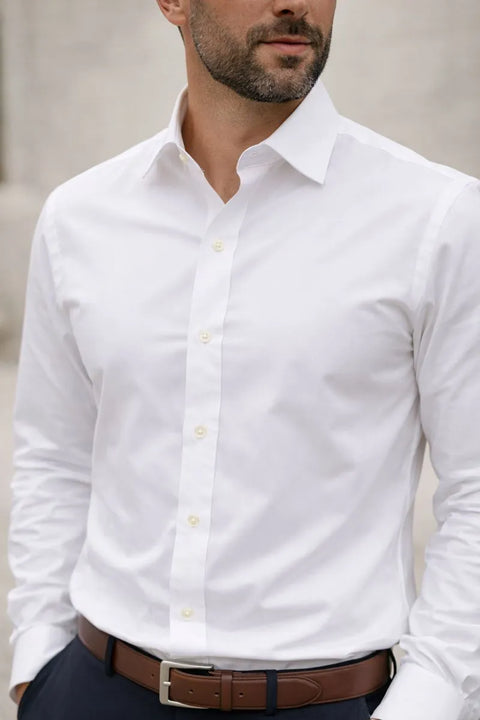 Lauren Ralph Lauren Men's White Slim-Fit Stretch Shirt | Lauren Ralph Lauren In Lebanon