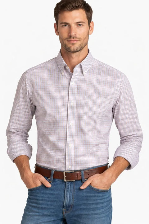 Tommy Hilfiger Men's Multicolor Check Regular Fit Stretch Dress Shirt |Tommy Hilfiger In Lebanon