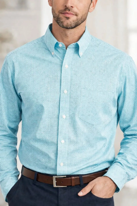 Club Room Men's Blue & White Regular-Fit Performance Shirt | Club Room In Lebanon