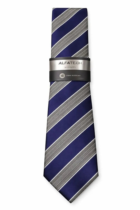 Alfani Men's Navy & Gray Bartel Stripe Tie | Alfani In Lebanon