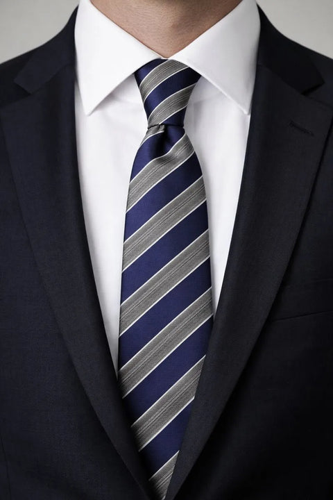 Alfani Men's Navy & Gray Bartel Stripe Tie | Alfani In Lebanon