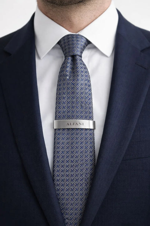 Alfani Men's Navy & Silver Patterned Tie |Alfani In Lebanon