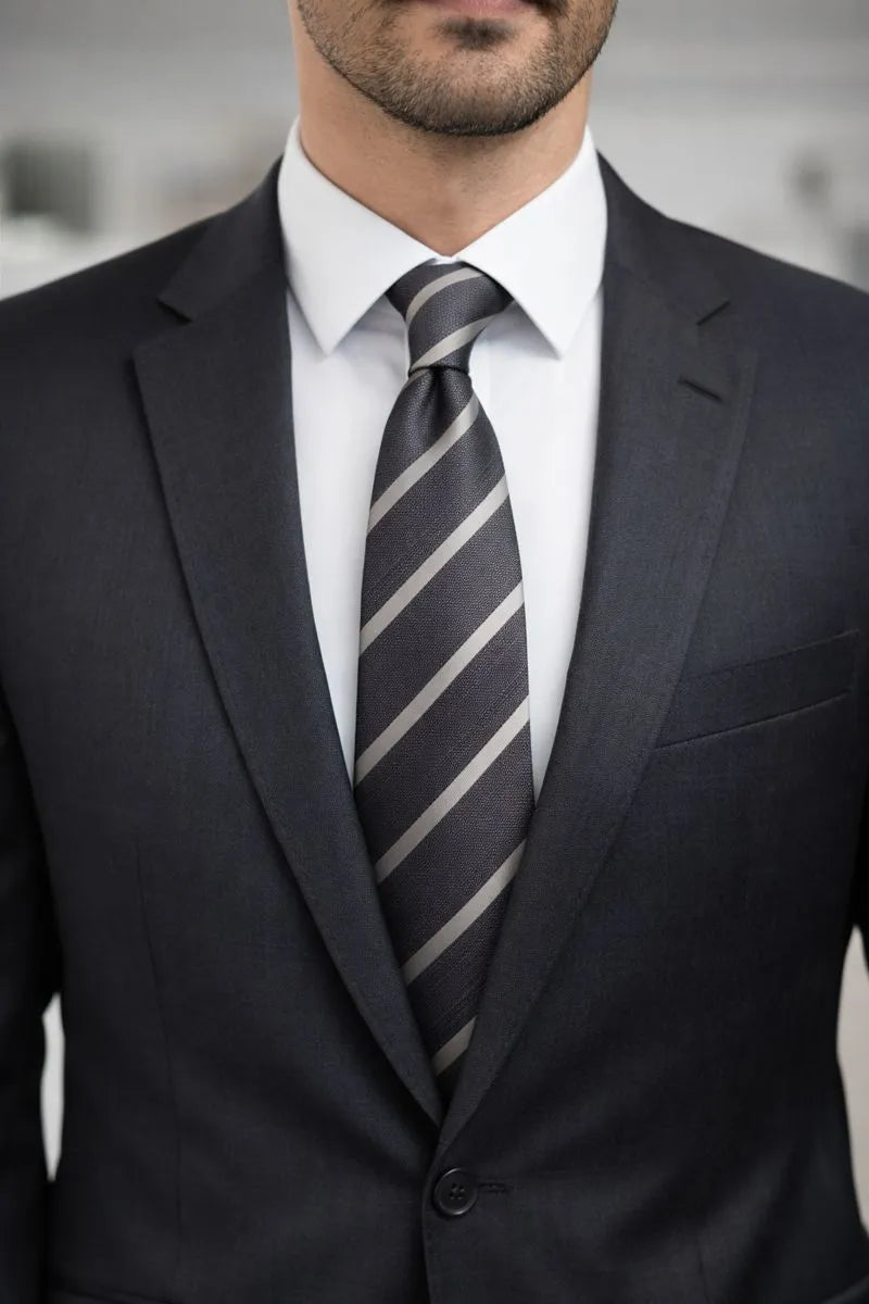 Alfani Men's Gray Desbrosses Stripe Tie| Alfani In Lebanon