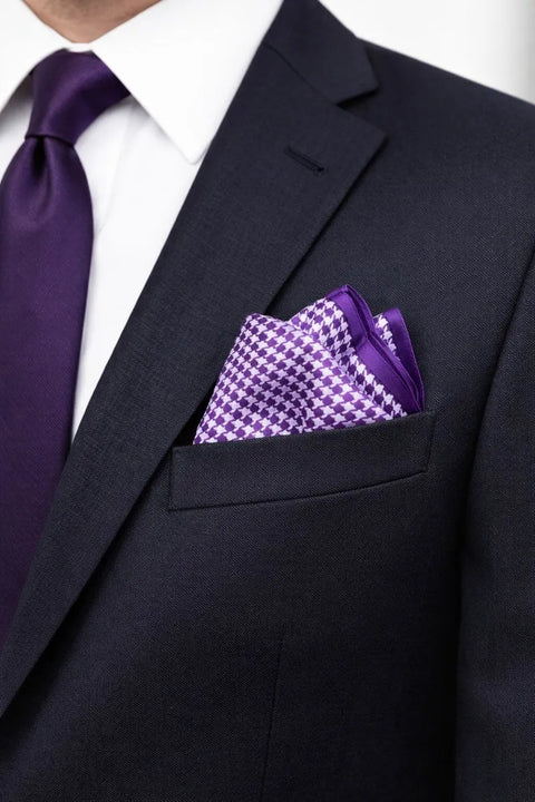 Alfani Men's Purple Houndstooth Solid Pocket Square | Alfani In Lebanon