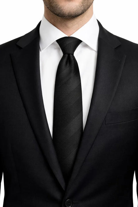 Hugo Boss Men's Black Jacquard Stripes Tie | Hugo Boss In Lebanon