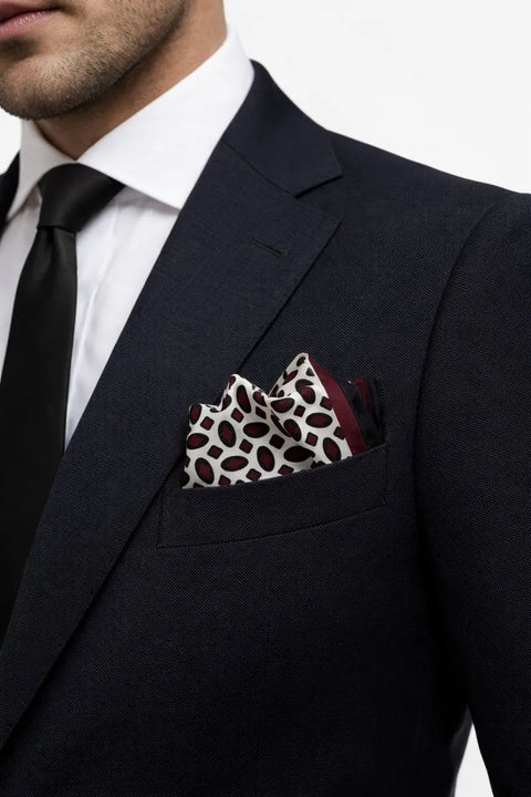 Alfani Men's Burgundy & Black Geometric-Print Pocket Square | Alfani In Lebanon