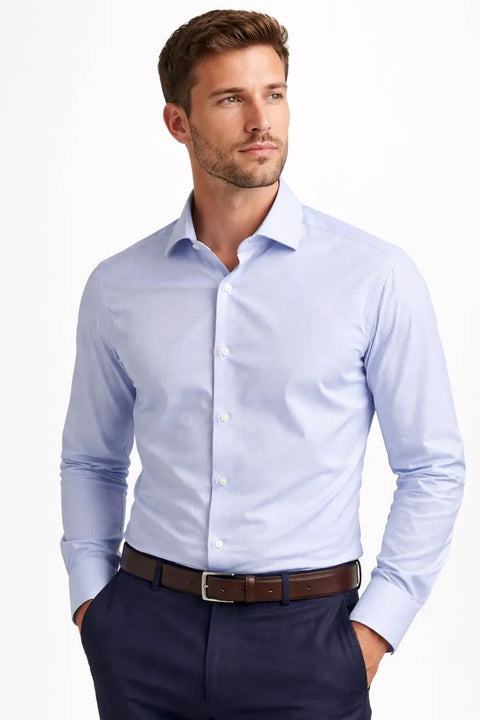 Calvin Klein Men's Light Blue Slim Fit Stretch Dress Shirt | Calvin Klein In Lebanon